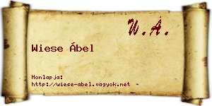 Wiese Ábel névjegykártya